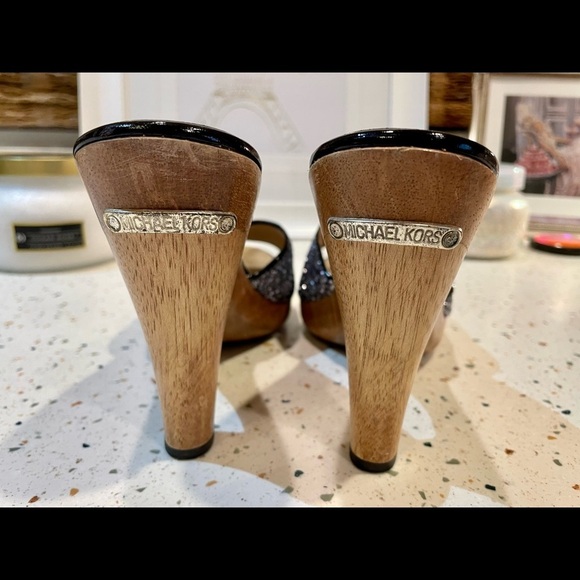 MICHAEL Michael Kors‎ Glitter Wooden Sandal Heels - Picture 9 of 15